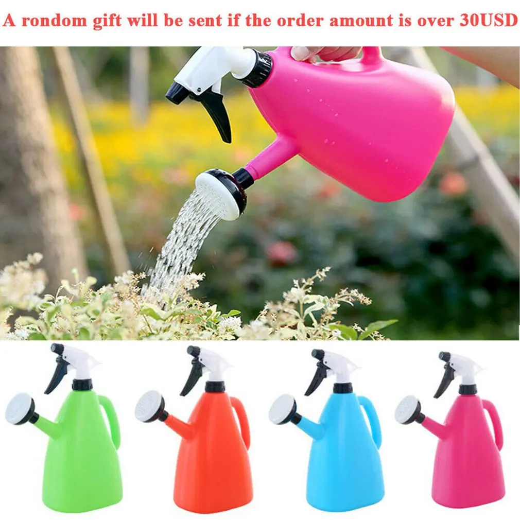 

2 in 1 Plastic Watering Can Indoor Garden Plants Pressure Spray Water Kettle Adjustable Sprayer 1L TN99