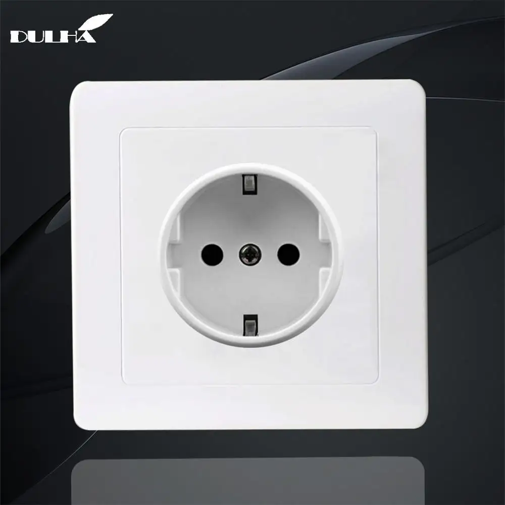 

EU Schuko Wall Socket Russia German European Standard 110V-250V 16A Electric Power Single Plug Sockets Outlet Free Shipping