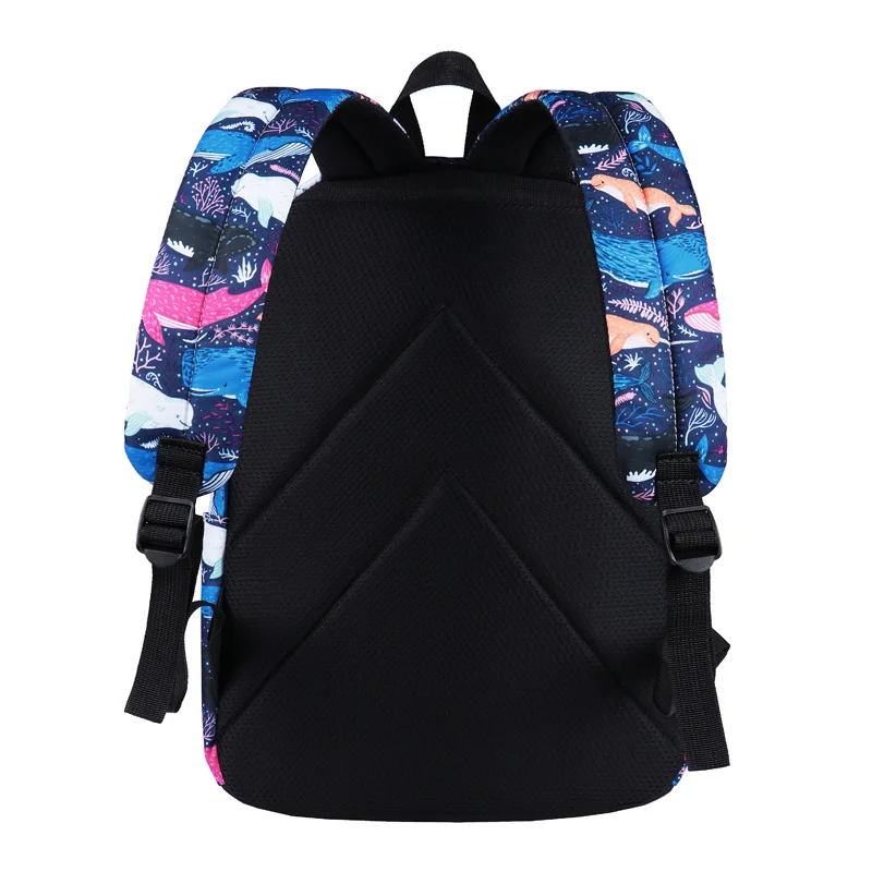 New Marine Animal Print Waterproof Laptop Backpack Female Fashion Girl Women Men Nylon Brown Dark Blue | Багаж и сумки