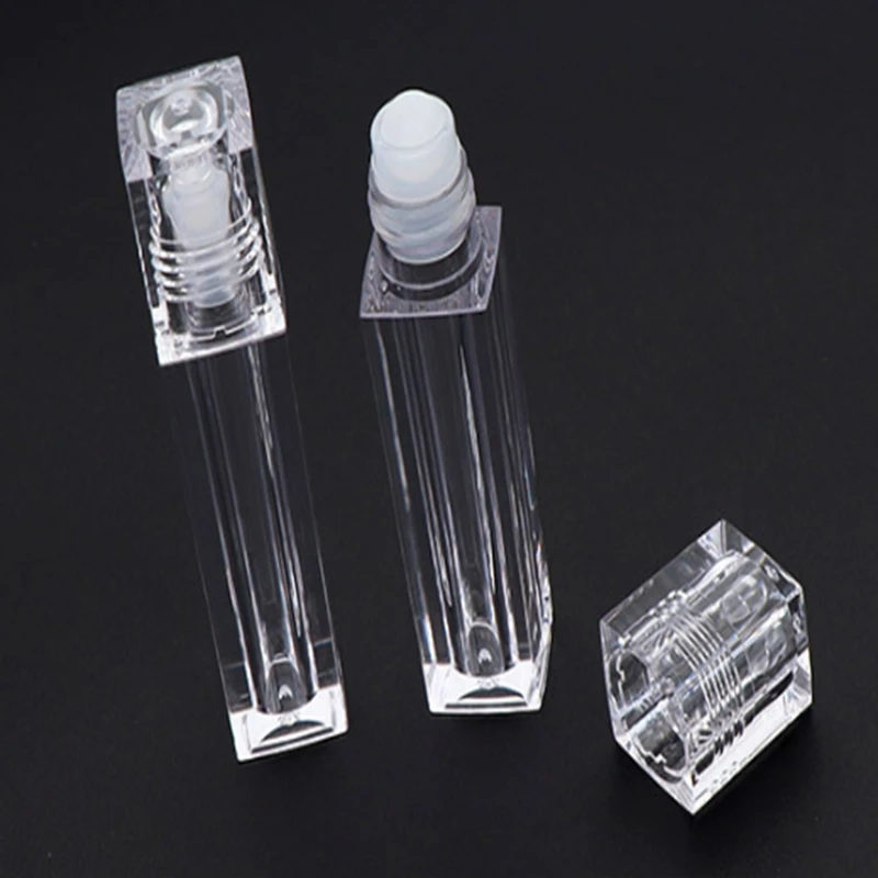 1000 шт./лот 6 5 мл пустые прозрачные роликовые бутылки квадратная пластиковая