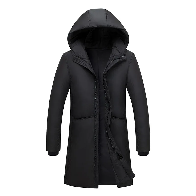 

puffer jacket coats for men black winter jacket clothing Thick Zipper Polyester White duck down Long Casual brand parka