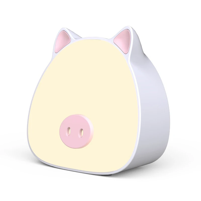 

Mini Night Light Cute Pig Lamp with Touching Sensor Rechargeable Color Changing for Children Bedroom FAS6