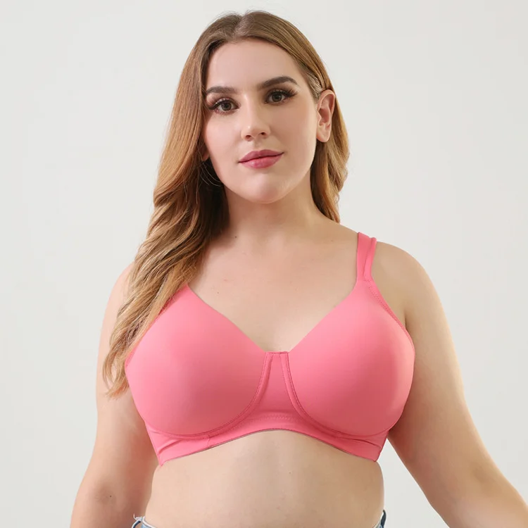 

Meilansheng 2021 New Boutique Wide Shoulder Strap Large Bra Smooth T-shirt Underwear Full Cup Fat m