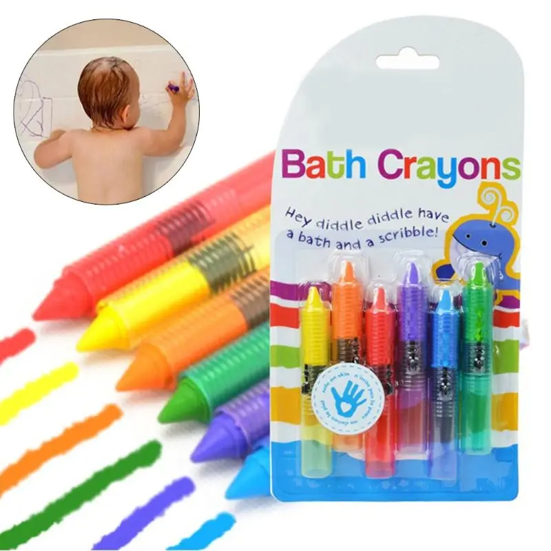 Bath Time Toy Crayons - Multi-Coloured Pack of 6 Bathing Kids Pen Set | Канцтовары для офиса и дома