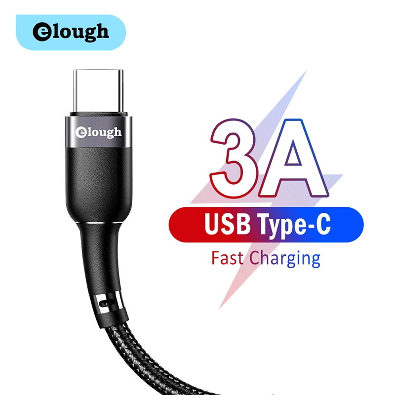 

Elough USB C Cable 3A Fast Charging USB Type C Cable USB-C Type-C Phone Charging Cord Data Wire For Xiaomi Redmi POCO X3 Realme