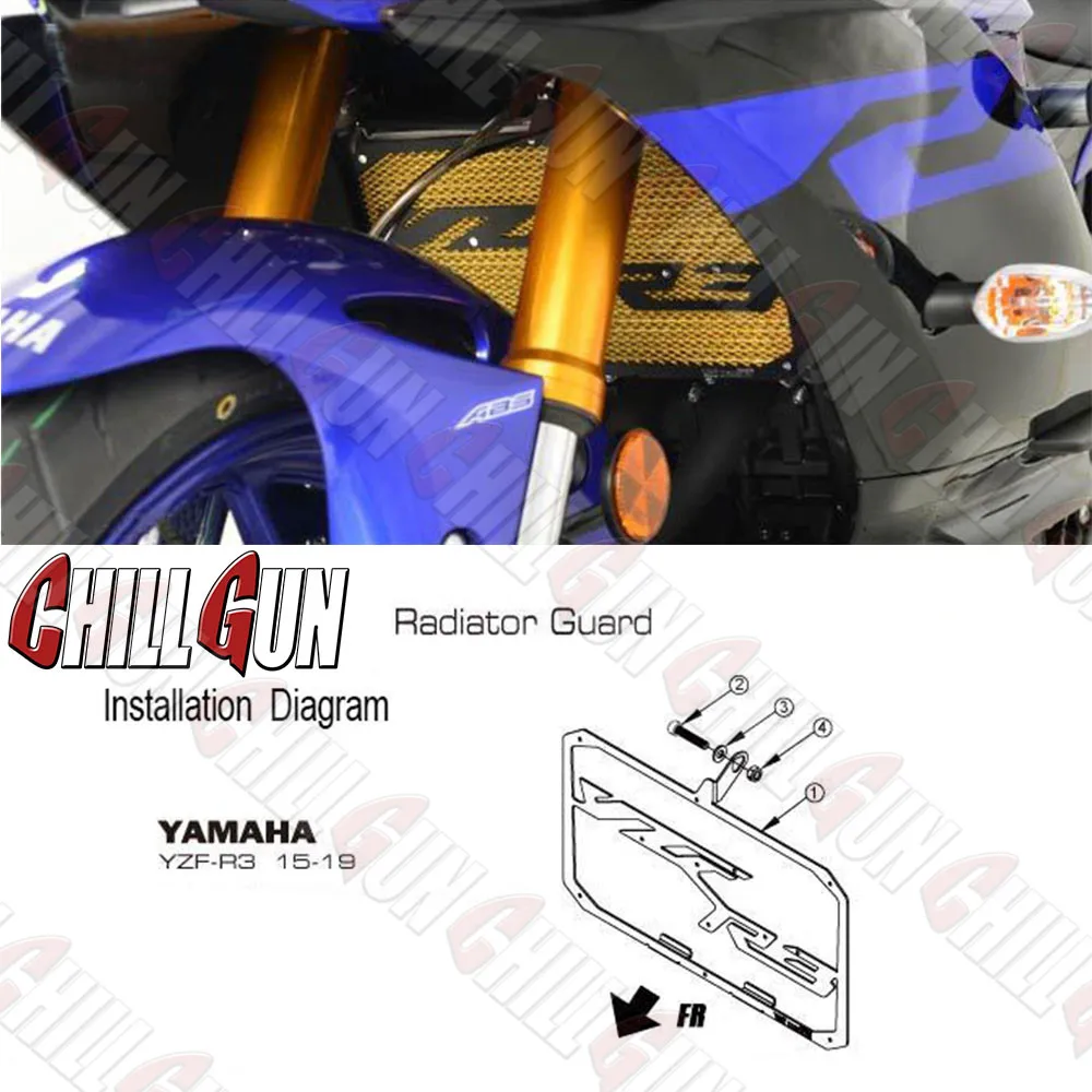 Аксессуары для мотоциклов R3 ЧПУ Защитная крышка радиатора решетки Крышка