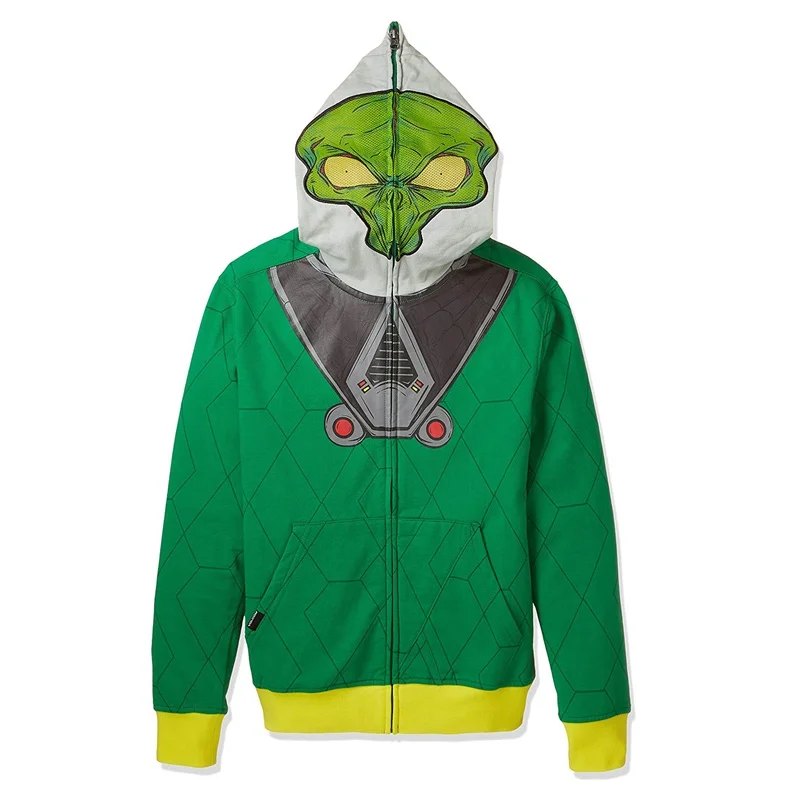 

OEM printed streetwear hip hop full face zip hoodie for men