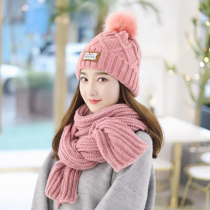 

Hat Women's autumn and winter Plush knitted hat Baotou warm Korean ear cap casual versatile winter wool hat