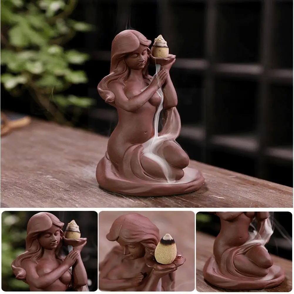 

Новый продукт, фиолетовая Песочная горелка для благовоний с обратным потоком, курильница для благовоний, оригинальные аксессуары для дома, ...