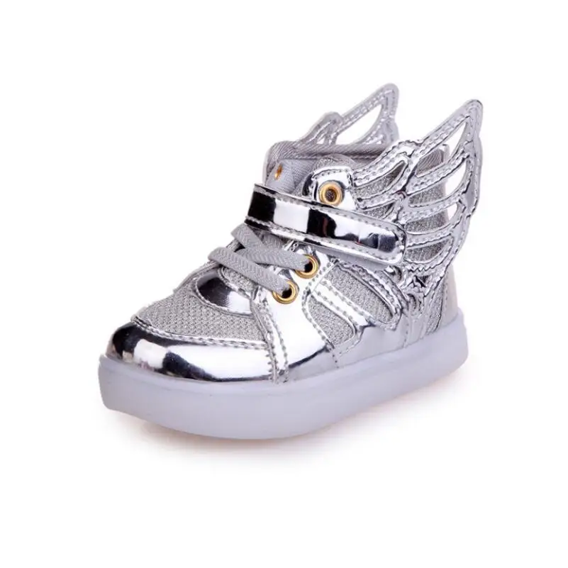 Детская спортивная обувь с крыльями светильник светящиеся кроссовки для
