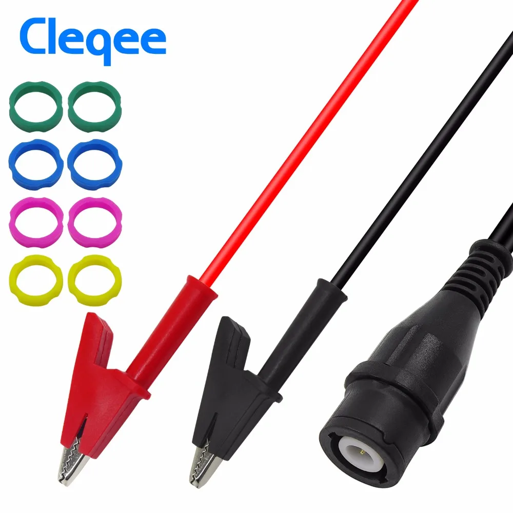 

High quality Cleqee P1205 BNC male plug to Alligator Clips Coaxial Cable Oscilloscope Test Lead 120CM