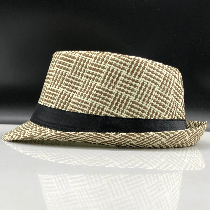 Модные летние соломенные мужские шляпы «Fedora» Мужская Гангстерская шляпа Кепка летняя пляжная шляпа Панама шляпа сомбреро шляпа с полями для путешествий