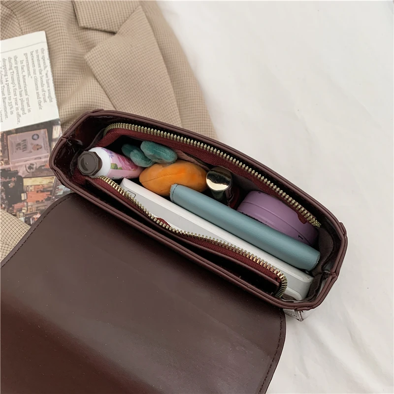 

Stone Pattern Patent Pu Leather Small Crossbody Bags for Women Clamshell Pure Color Shoulder Bag Female Luxury Chain Handbags