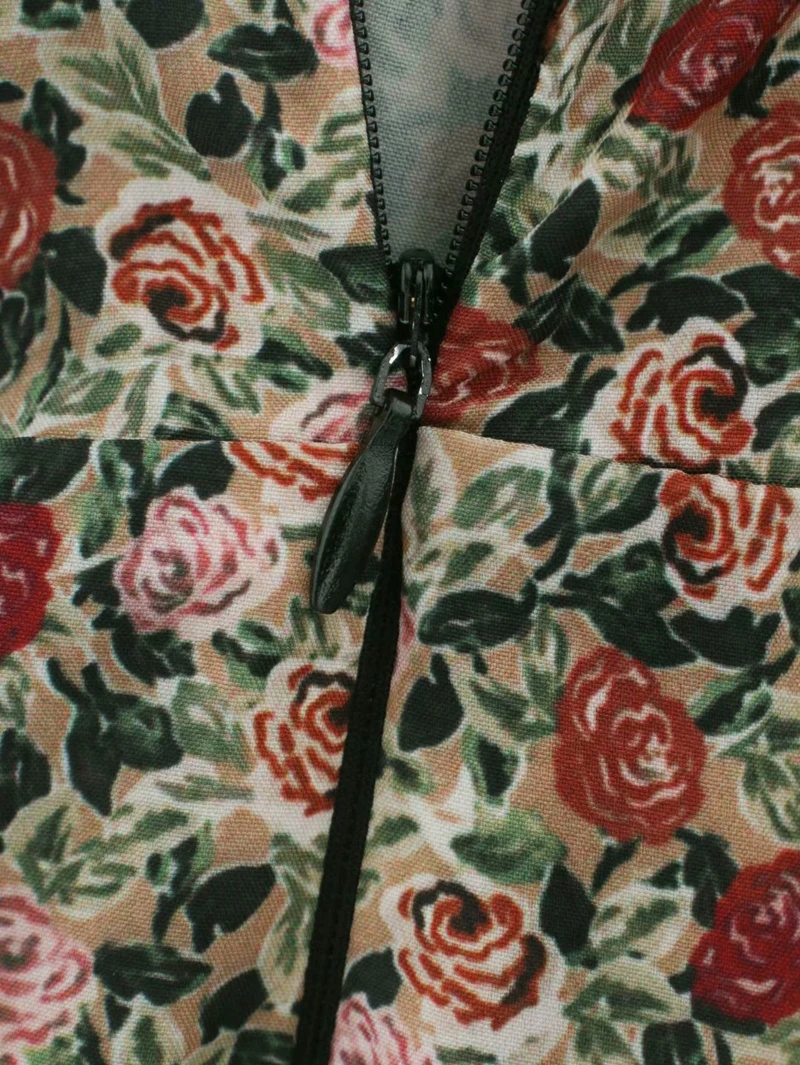 

Casual Vintage Print Square Collar Mini Dress Women Spring Long Sleeve Pleated A-line Floral Party Street Dress NX9843