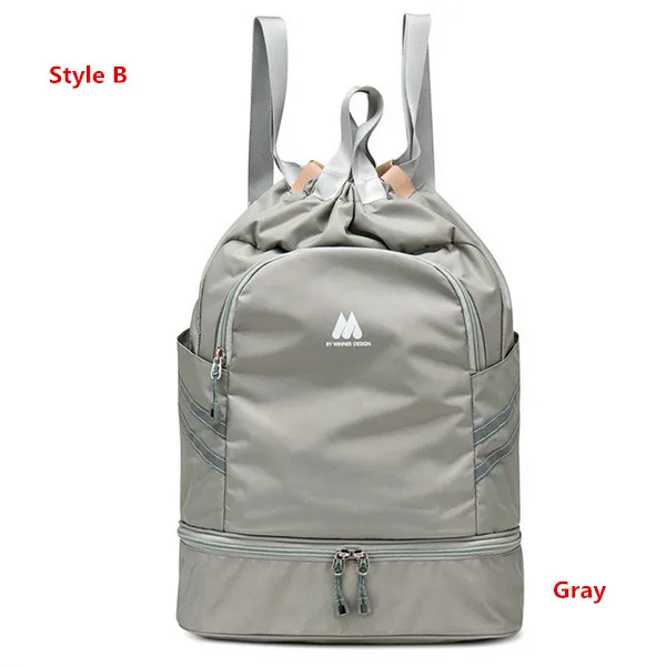 Style B Gray Многофункциональный женский рюкзак для йоги, плавания, спорта, фитнеса, органайзер, водонепроницаемый, для путешествий, одежда, обувь, Ipad, аксессуары для хранения - Цвет: Style B Gray