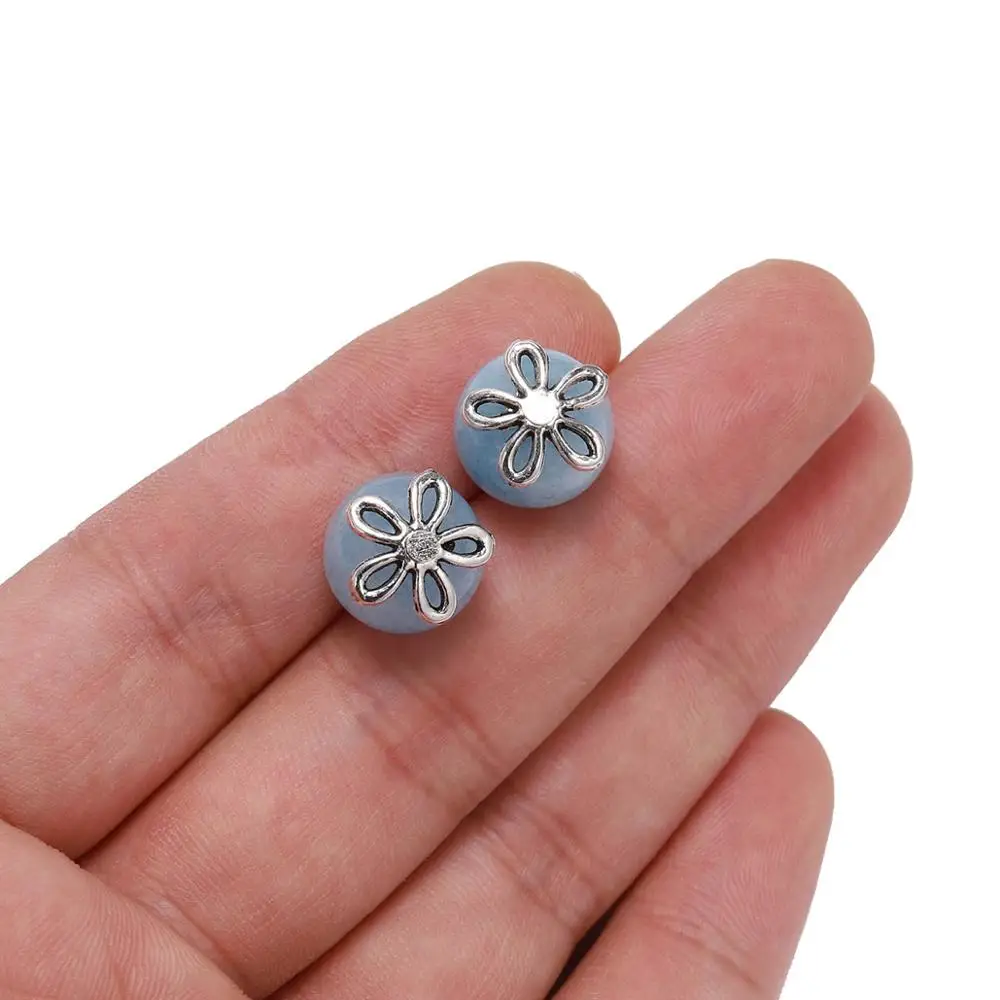 

50pcs/Lot 11.5mm 5 Petals Antique Simple Hollow Flower Loose Sparer Apart End Bead Caps For DIY Jewelry Making Findings