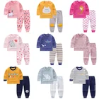Весенние детские комплекты одежды От 1 до 8 лет хлопковые пижамы с длинными рукавами для мальчиков дышащая детская одежда для дома Одежда для маленьких девочек