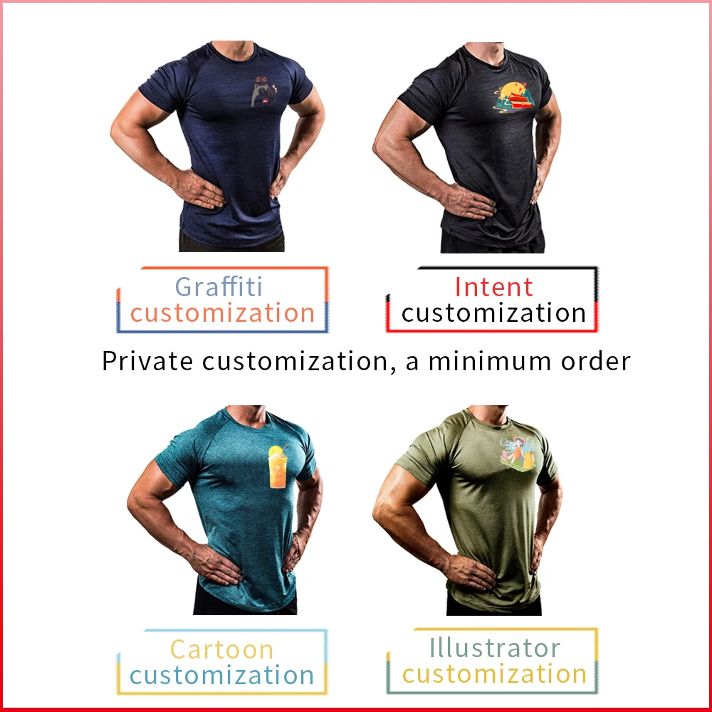 Simple Design Logo Crewneck T Shirts Fashion Custom Graphic Quick Drying Tops Breathable DIY Print Fitness Men Clothing LL-DX03 | Мужская