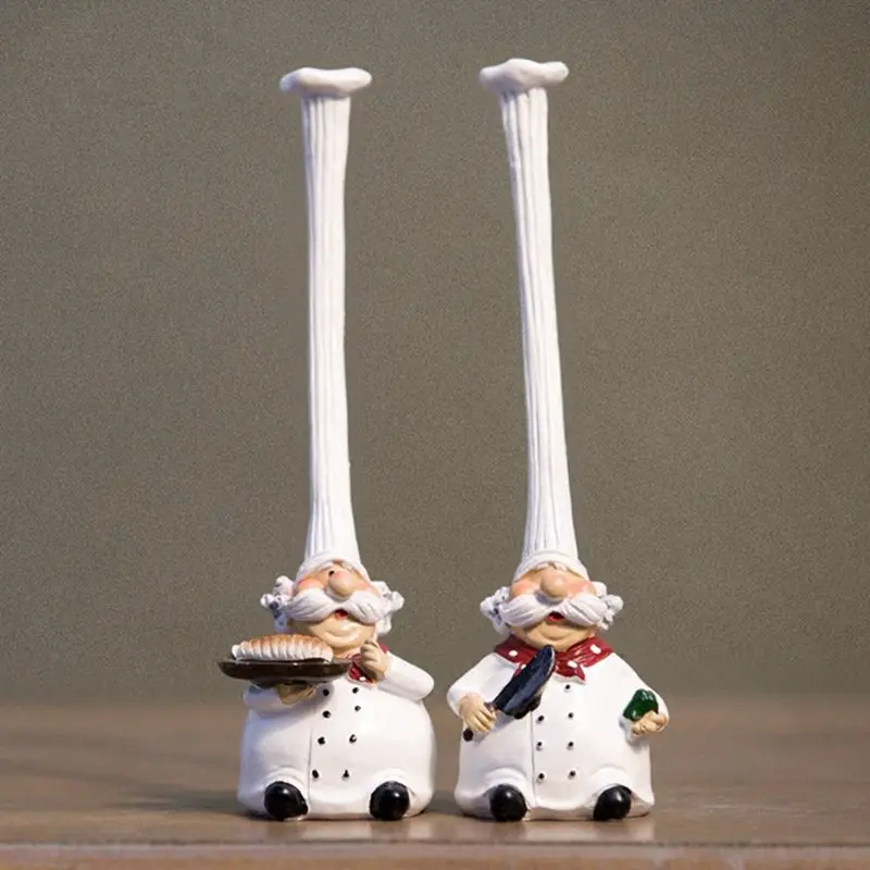 

1 Pair of American Village Retro Top Hat Chef Plastic Decoration Creative Kitchen Restaurant Home Decoration Cafe