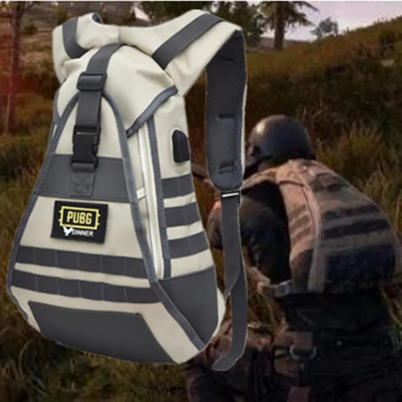 Game PUBG Backpack Perfect Reduction Level 1 Backpack Cosplay Costumes Props 1:1 USB Connector Students School Bag Funny Fancy