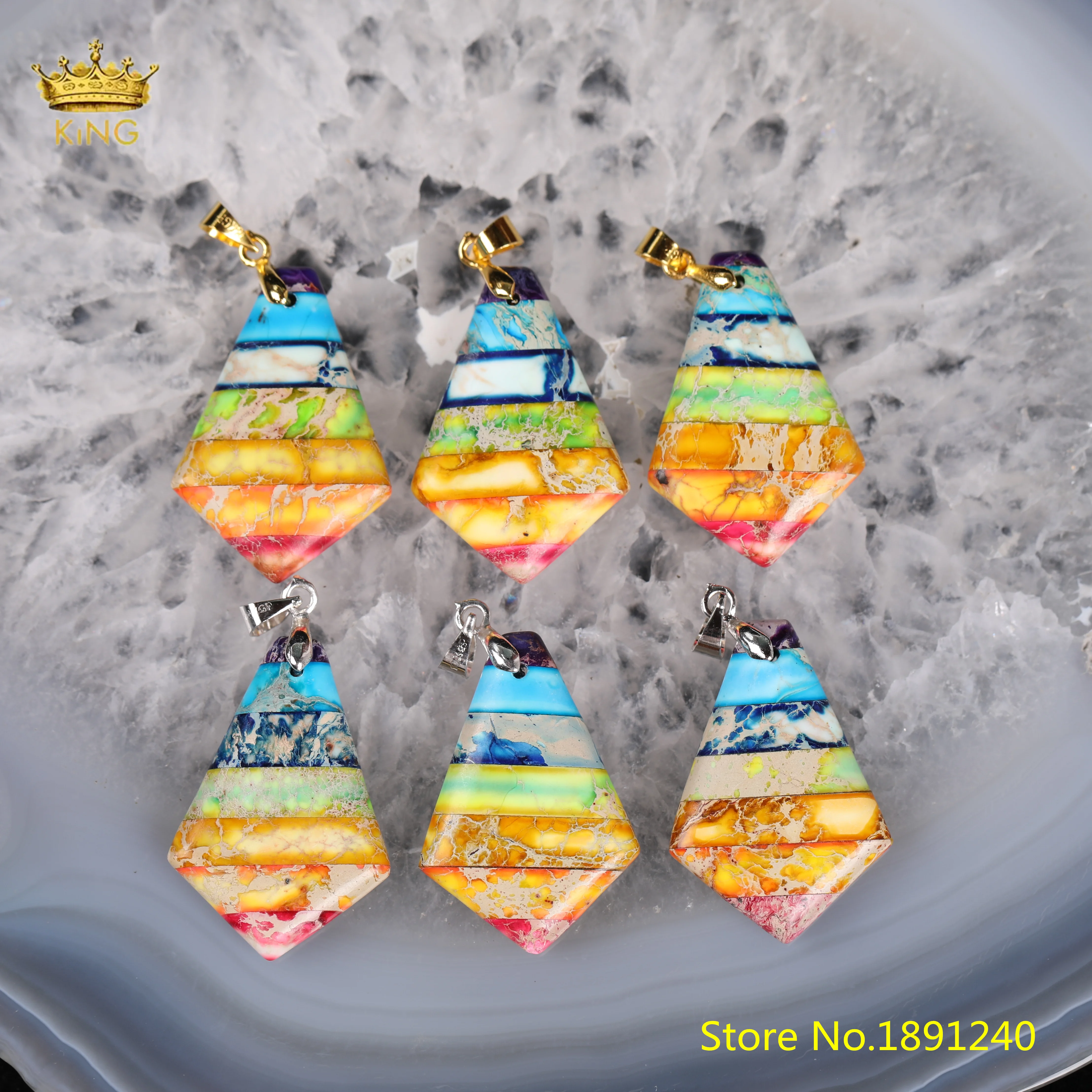 

5 шт., подвеска из натуральной яшмы в виде чакры