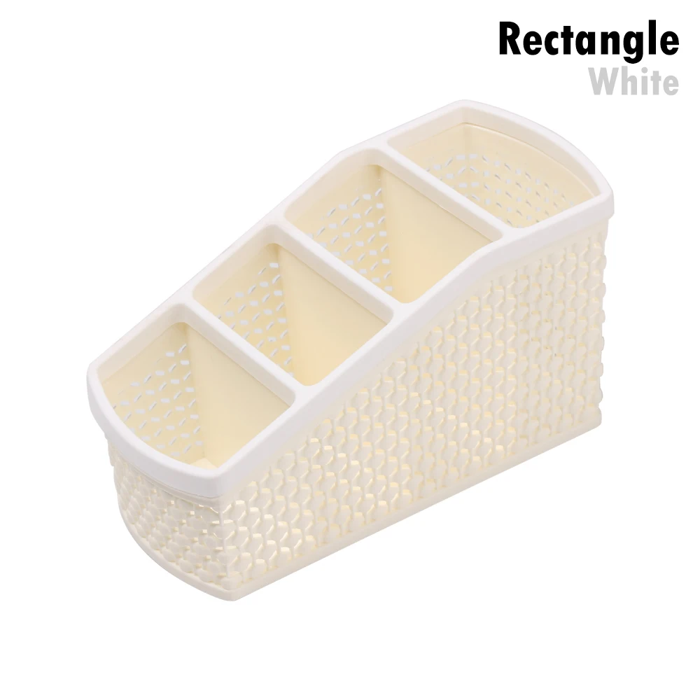 Rectangle White 4 вида красочных шестигранных ручек для дома и офиса, держатель для карандашей и ручек для хранения косметики, коробка для хранения косметики, ящик для стола, Органайзер - Цвет: Rectangle White
