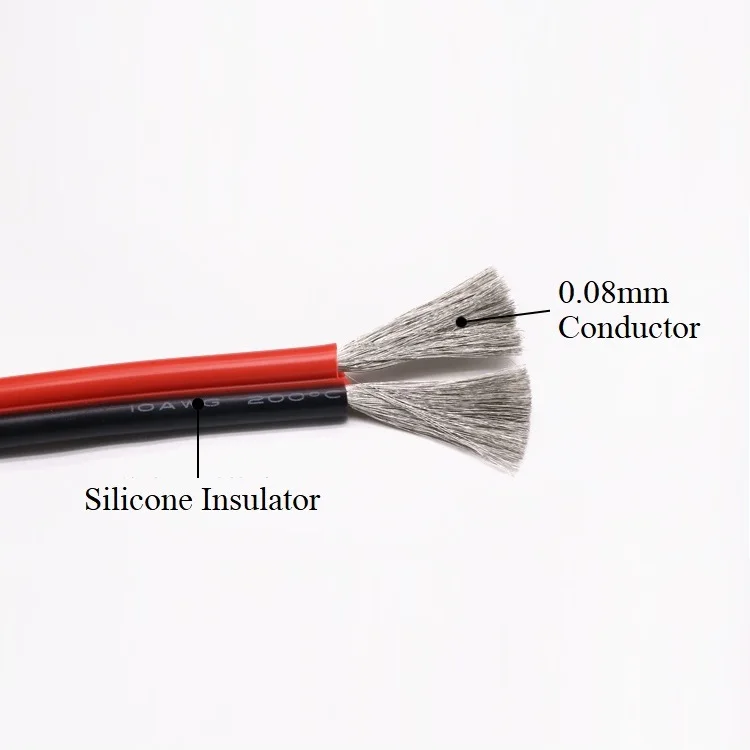 

1M 14AWG 2Pins Ultra Soft Silicone Rubber Copper Electric Wire Black Red LED Lighting Lamp DIY Connector Cable Extension Line