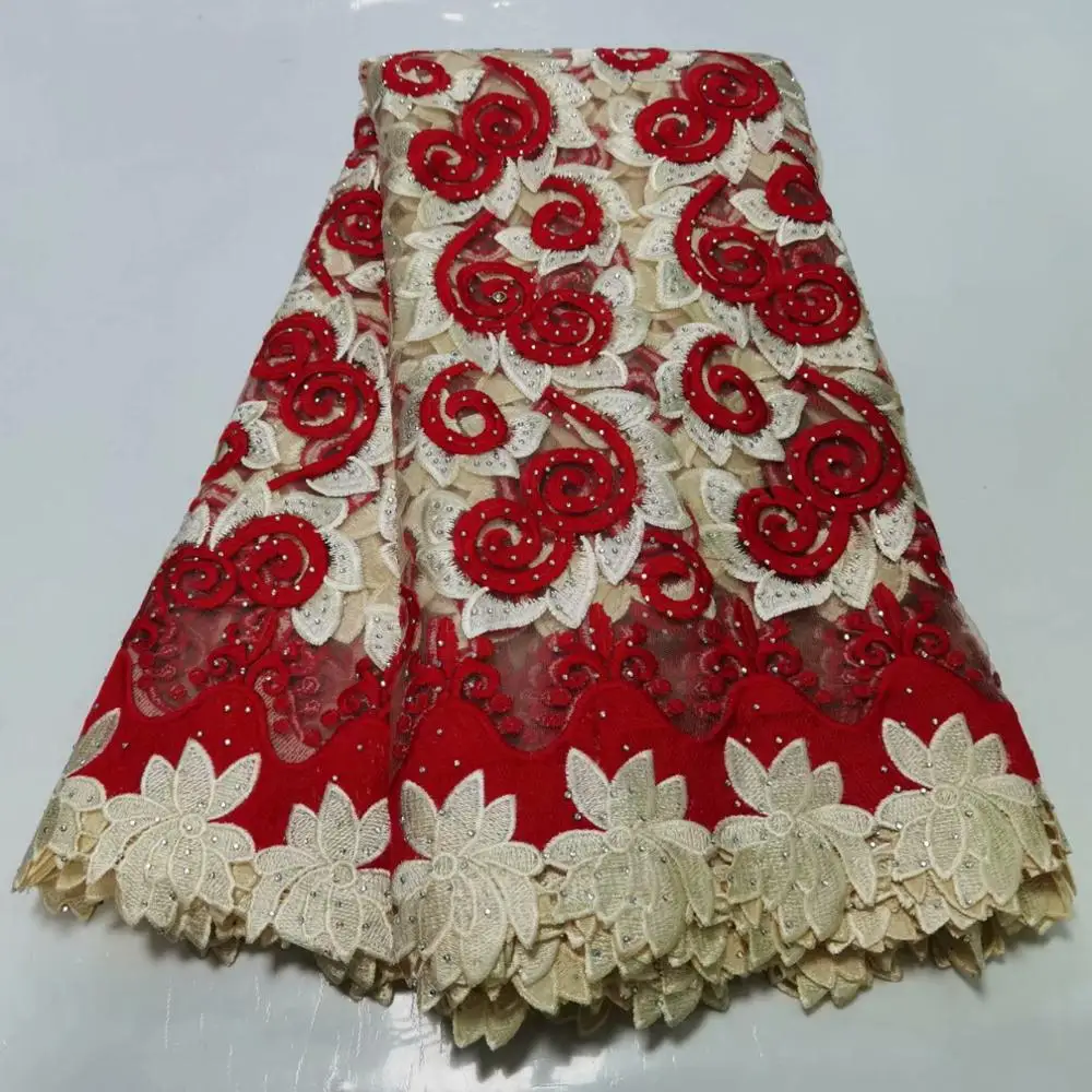 

Fashion African Tulle Mesh Material Embroidery French Net Lace Fabric For Making Dress VRN353 (5Yards/Lot)