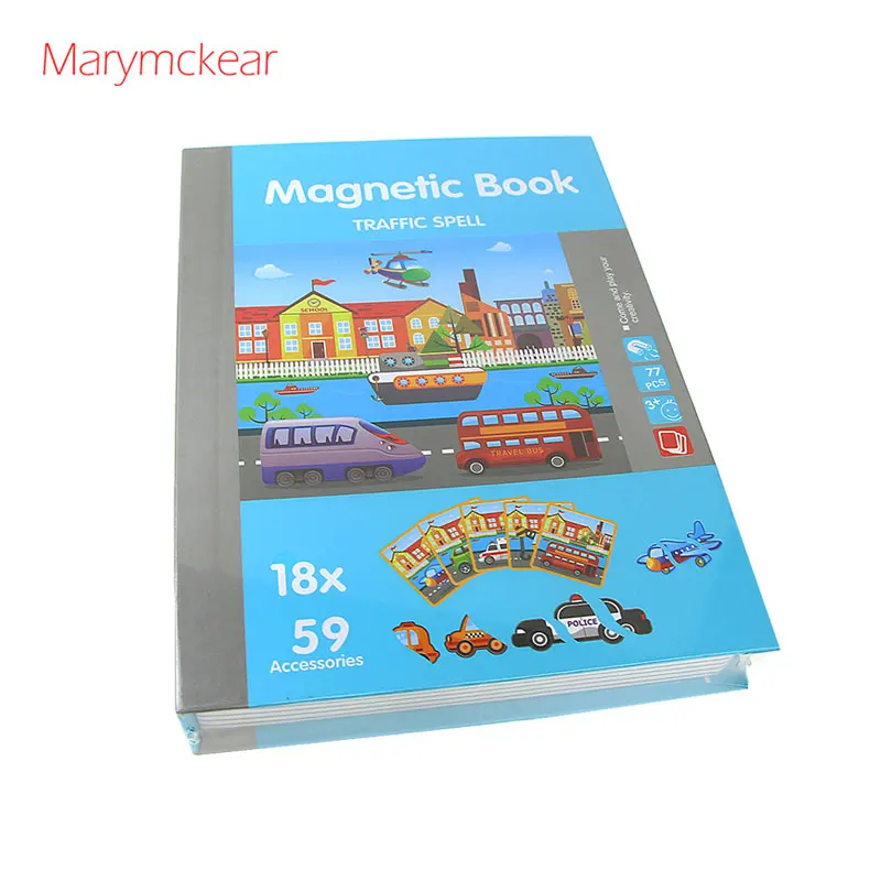 6807-5 Рождественский подарок для детей, магнитная книга, магнитная головоломка, милый дизайн, магнитные пазлы, игрушки, пазлы, детские игрушки, обучающие заклинания - Цвет: 6807-5