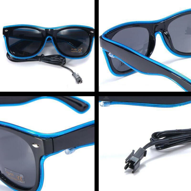 10PCS/LOT Flashing Glasses EL Wire LED Glowing Party Supplies Lighting Gift Bright Light Festival Glow Sunglasses | Лампы и освещение