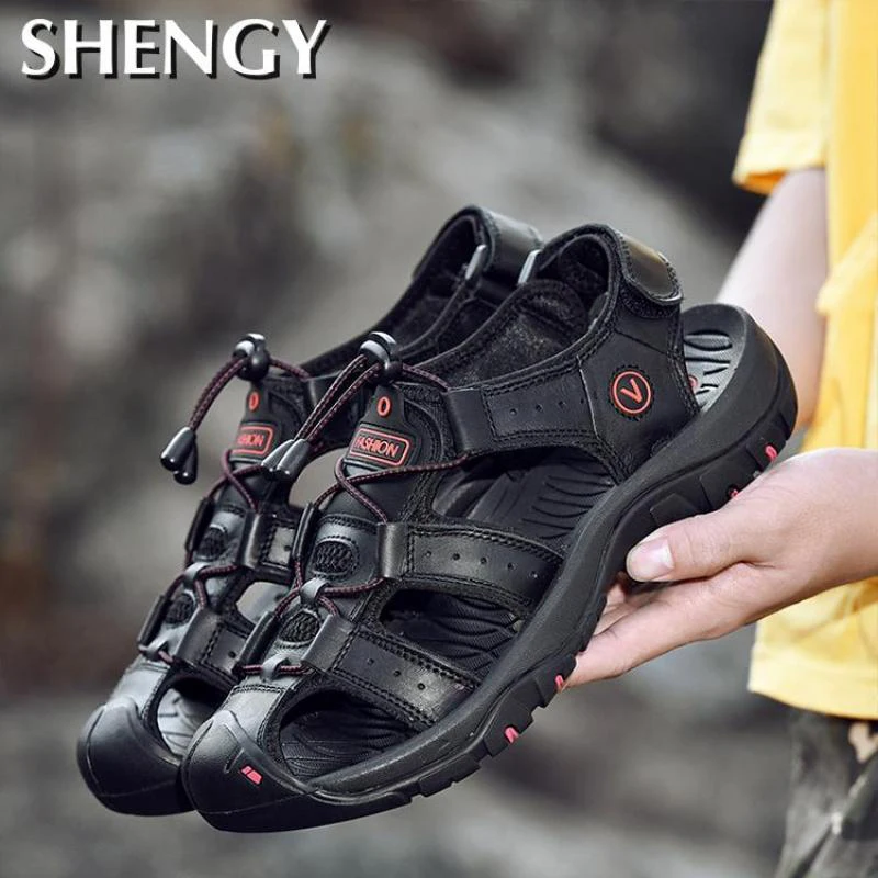 Сандалии мужские классические мягкая подошва удобные босоножки большие размеры