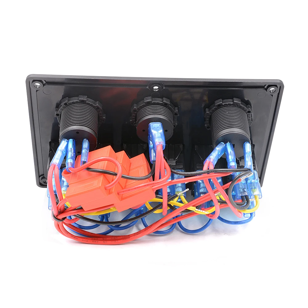

5pin double lamp 6-position switch + cigarette lighter holder + Dual USB + voltmeter combination panel