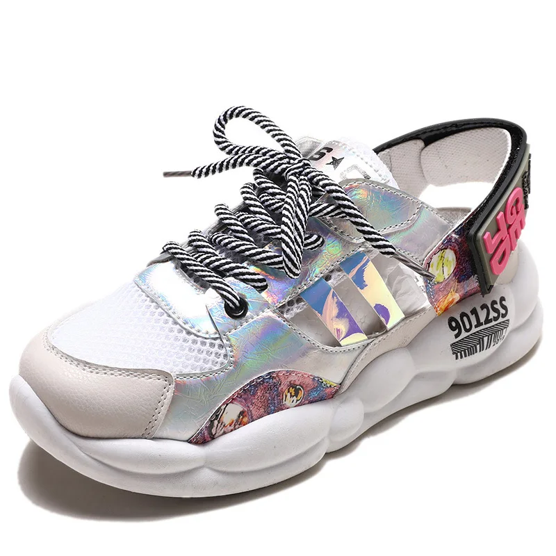 White Топ сандалии женские кроссовки женская повседневная обувь scarpe donna Basket Femme кроссовки sandalia feminina дизайнерская обувь роскошные - Цвет: White
