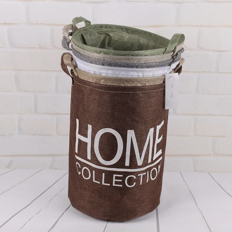 

Cotton Linen Large Capacity Laundry Basket Bucket Organizer for Clothes Waterproof Folding Toy Organizer Home S5S1042