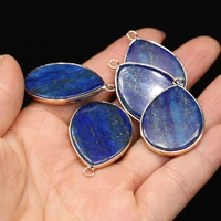 natural stone lapis lazuli pendants water drop gemstone pendant for charm jewelry making necklace earring gift for women