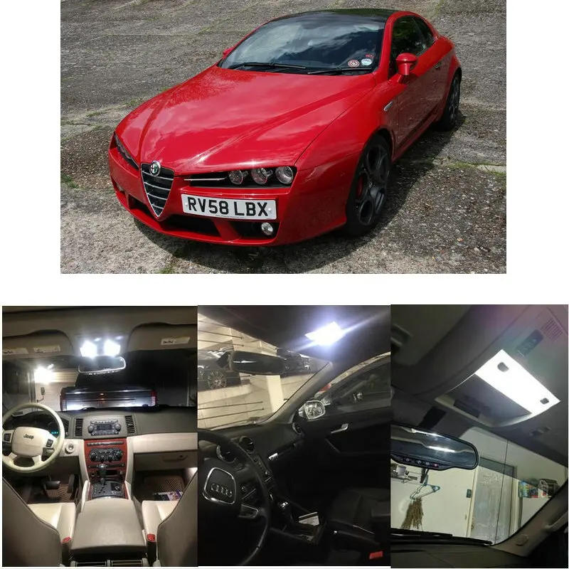 

10x LED interior lighting complete set For Alfa Romeo Brera (939) trunk glove box make-up mirror lighting error free