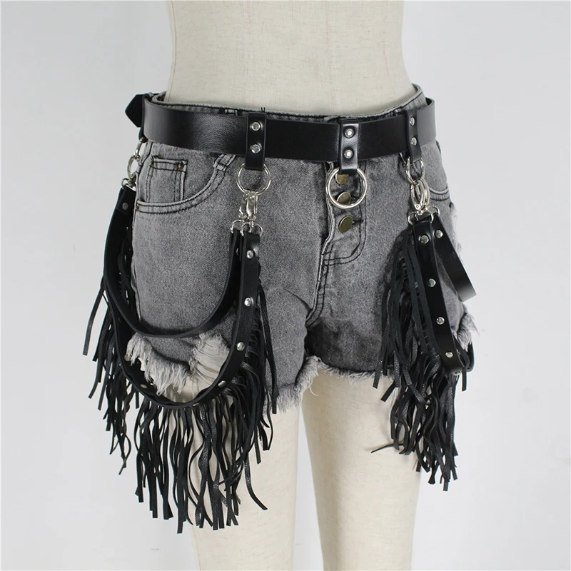 Женский широкий пояс с цепочкой CKMORLS в стиле Харадзюку панк готика ремень пряжкой