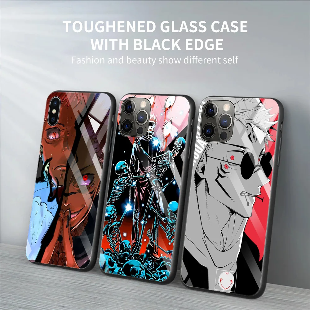 

Case for iPhone 12 pro glass Cover for iPhone 11 pro max 7 8 6 6s Plus X XS Max XR SE2020 Jujutsu kaisen Megumi Fushiguro