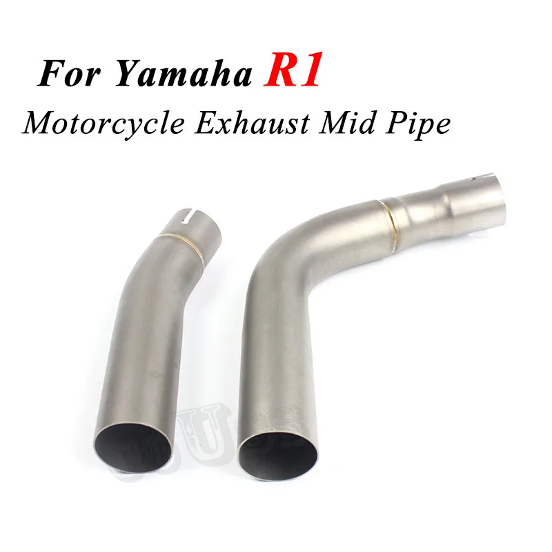 Для YZF R1 2009 2014 года выхлопной трубы мотоцикла среднее звено двойной глушитель ряд