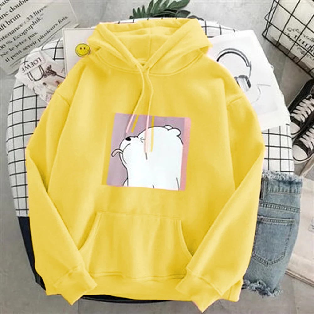 Oversized Print Pocket Sweatshirts Women Hooded Harajuku Autumn Casual Hoodies Ladies Korean Pullovers Loose Long Sleeve Hoody