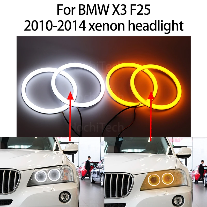 

Switchback Cotton Light LED Angel Eye Dual White Amber for BMW X3 F25 2010 2011 2012 2013 2014 Xenon Headlight