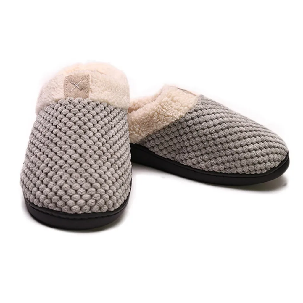 Большие размеры мужские зимние домашние тапочки мягкий плюшевый домик парная