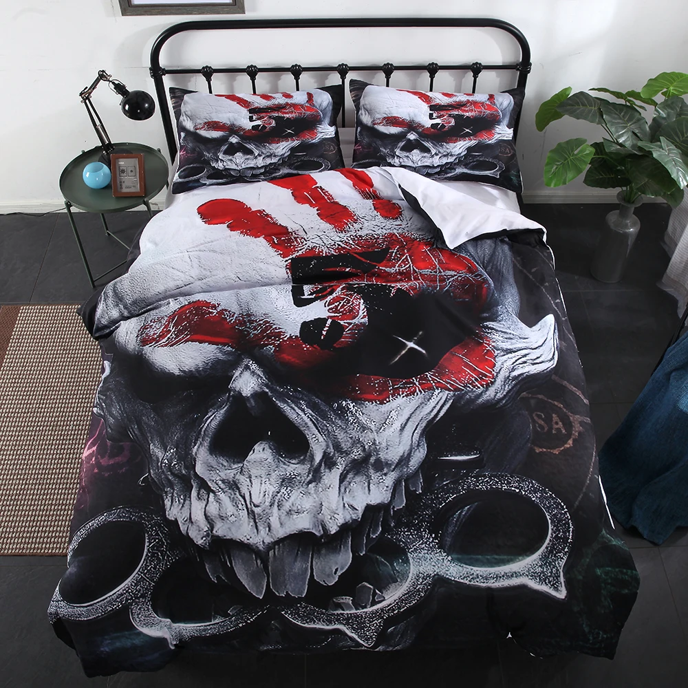 Thumbedding Clown Bedding Set Queen Size Scary Fashionable 3D Duvet Cover King Twin Full Single Double Unique Design Bed | Дом и сад