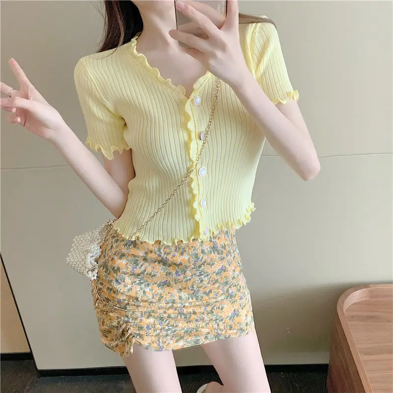 Женский летний комплект из двух предметов фиолетового цвета в винтажном стиле