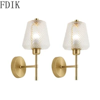 nordic wall lamp bedside bedroom living room luxury glass aisle staircase wall lights background wall sconce lighting fixtures