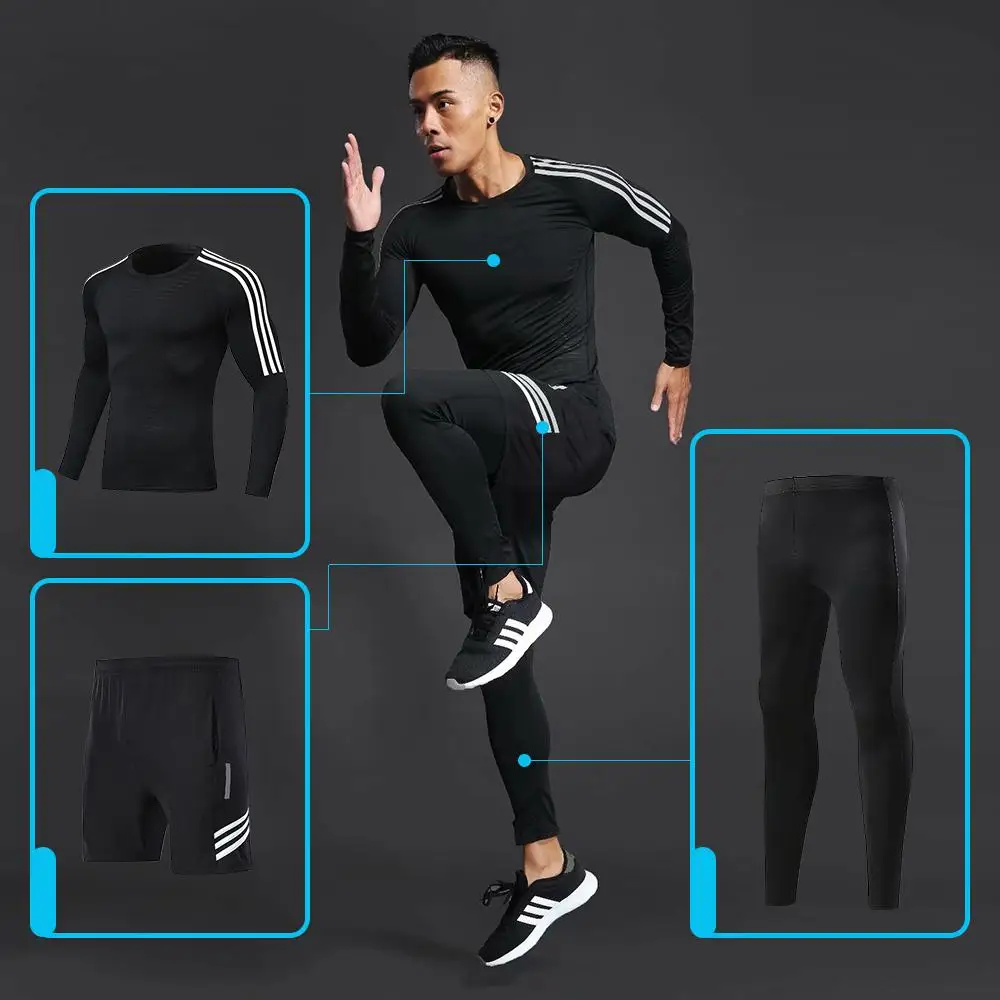 Компрессионные компрессионные костюмы для мужчин колготки тренажерного зала