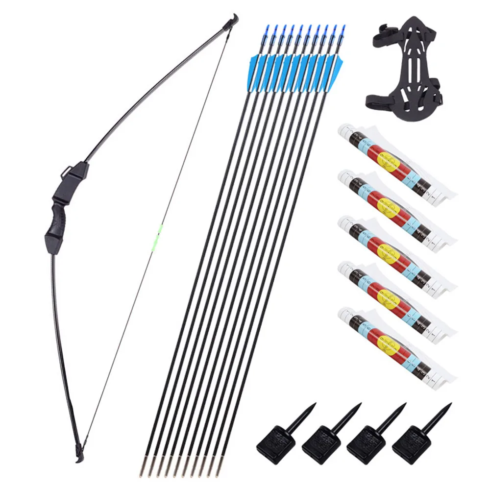 

Children'S Bow And Arrow Set, Teenager Straight Draw Bow, Children'S Beginner Bow, 15 Lbs Practice Bow And Arrow Set