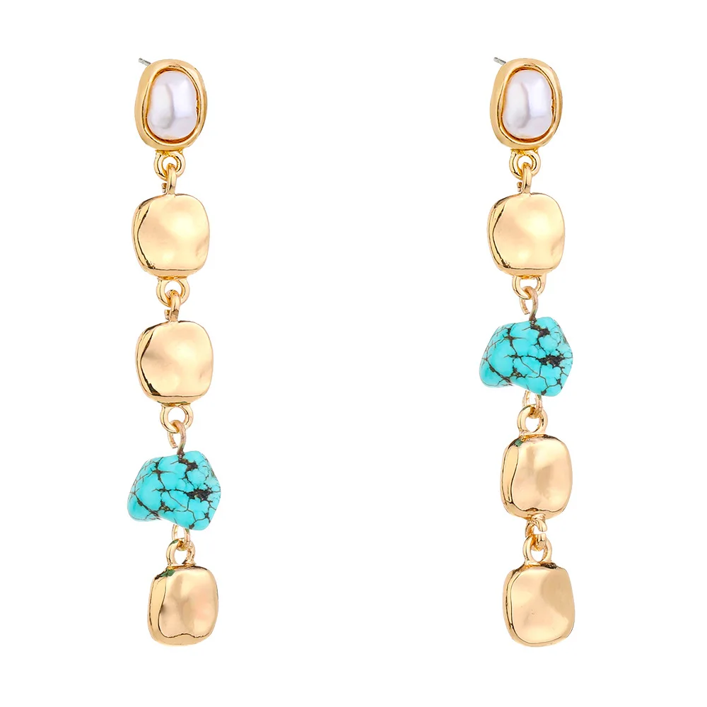 Европейские модные длинные металлические серьги-кисточки с фотоэлементами