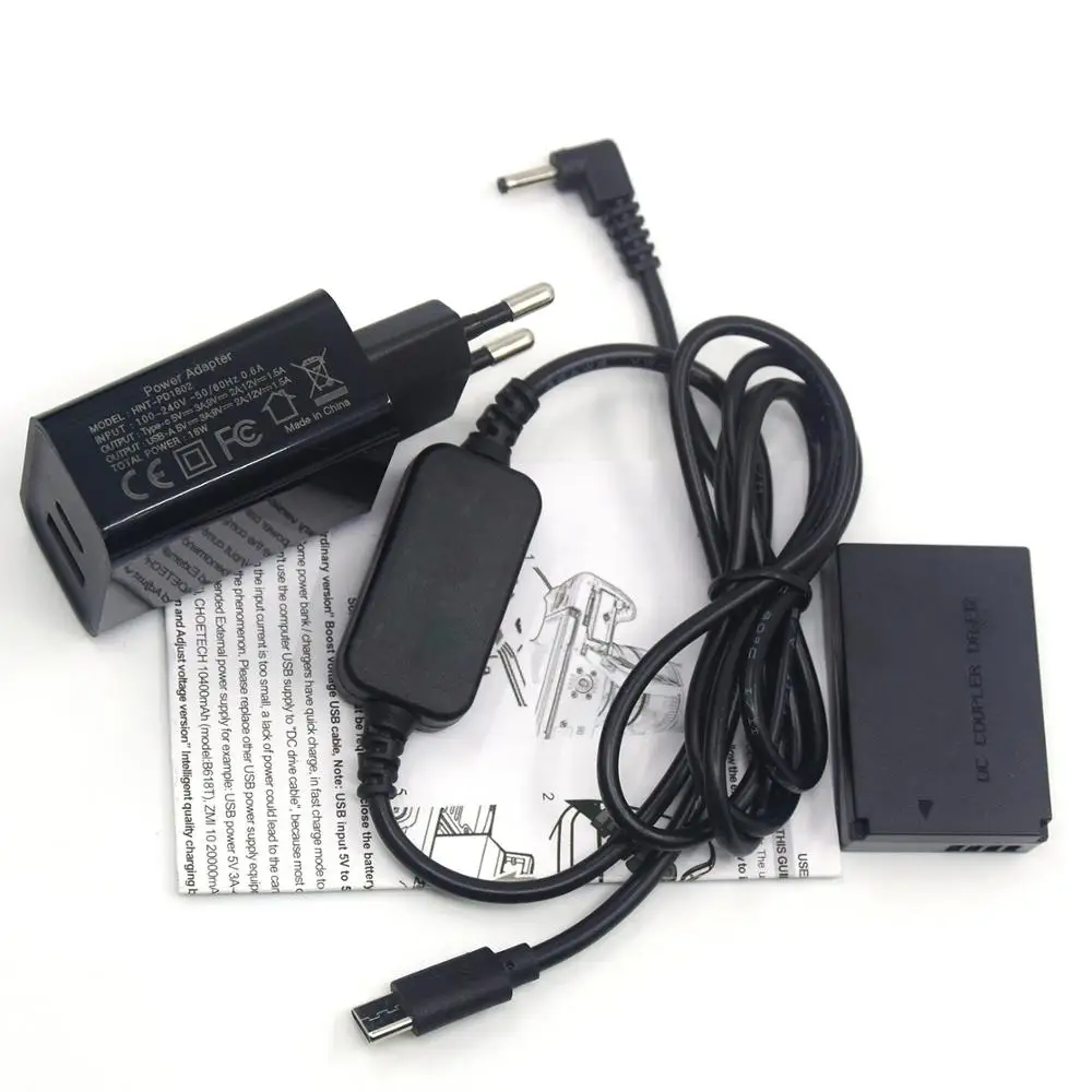 

PD Charger+USB Type-C Charger Cable+DR-E12 DC Coupler LP-E12 dummy battery for Canon EOS M2 M10 M50 M100 M200 Camera
