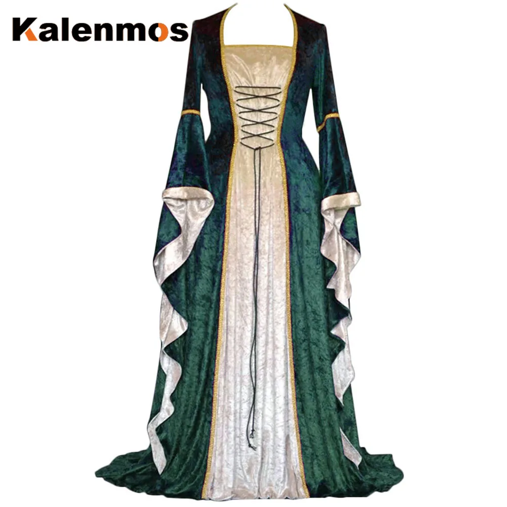 Ретро модное платье макси Хэллоуин косплей костюм маскарадный Готический